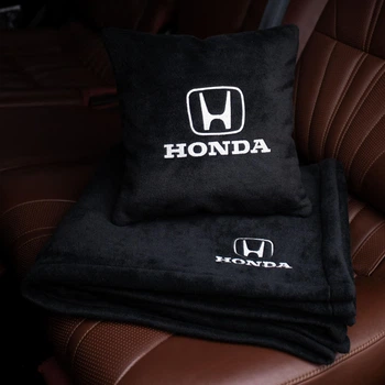 Флисовый набор плед с подушкой черный HONDA, AUTO COMFORT