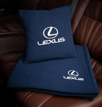 Флисовый набор плед с подушкой синий LEXUS, AUTO COMFORT