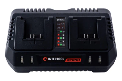 Зарядное устройство для аккумуляторов Intertool 20В 4Ач Li-Ion для 2 батарей быстрая зарядка 2 4 Ач (DR-P_33IT)
