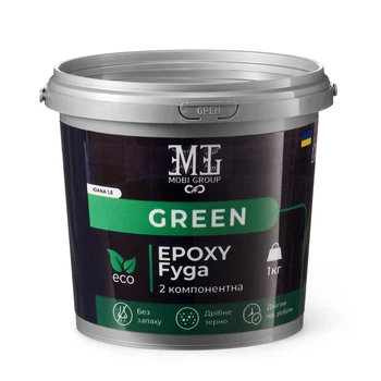 Фуга эпоксидная Green Epoxy Fyga 1кг, (легко смывается, мелкое зерно) Шоколадно-коричневый RAL 8017