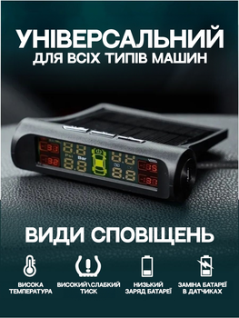 Система контролю тиску в шинах і температури на сонячній батареї зовнішні датчики 4шт