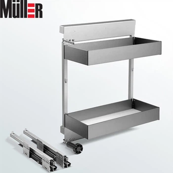 Карго Muller Iris 200мм бічне ліве 2 полиці з доводчиком, Графітовий (0087)