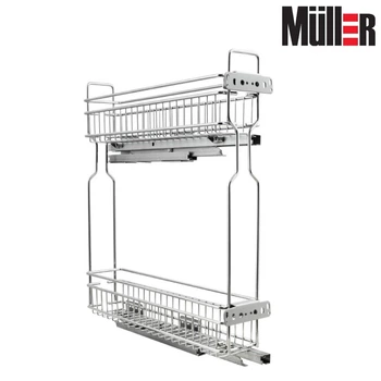 Карго Muller Star 150мм боковое правое 2 полки с доводчиком, Хром (0080)