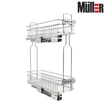 Карго Muller Star 200мм боковое левое 2 полки с доводчиком, Хром (0079)