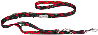 Smycz regulowana Amiplay BeHappy 7 w 1 L 100 - 200 cm Cherry (5907563282063)