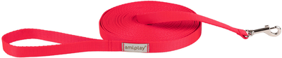 Smycz treningowa Amiplay Samba M 1000 cm Czerwona (5907563302112)