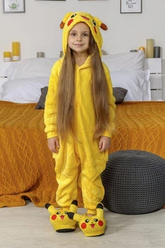 Піжама дитяча кігурумі для дівчинки Kigurumi Пікачу 135-145 см жовта