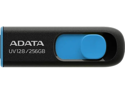 USB флеш накопичувач ADATA 256 GB UV128 USB 3.2 Black/Blue (AUV128-256G-RBE)