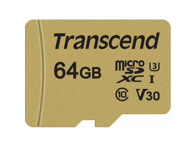 Карта пам'яті Transcend 64 GB microSDXC Class 10 UHS-I U3 R95/W80MB/s 4K + SD-adapter TS64GUSD500S