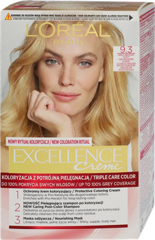 Farba do wlosow L'Oreal Paris Excellence Creme 9.3 Bardzo Jasny Blond Zlocisty 200 ml (3600010022619)