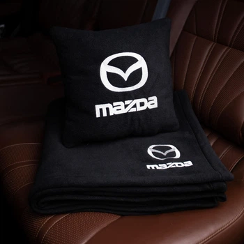Флисовый набор плед с подушкой черный MAZDA, AUTO COMFORT