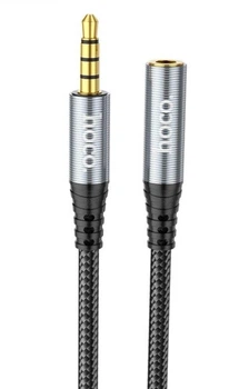 Кабель AUX HOCO UPA20 3.5 audio extension cable male to female (L=1M) Серый