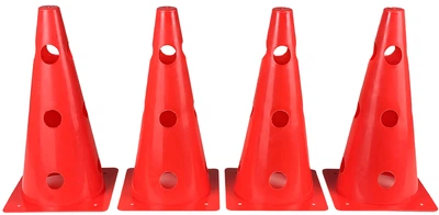 Набір конусів для спорту EasyFit EF-1679-4R фішки для розмітки та футболу 31 см 4 шт Червоні (56003302)