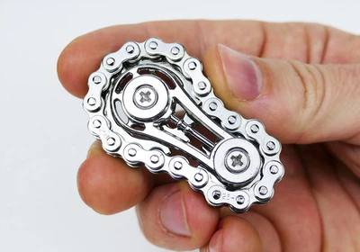 Антистресс Металлический Bike Chain Spinner Фиджет Игрушка, Крутилка Серебро (01154)