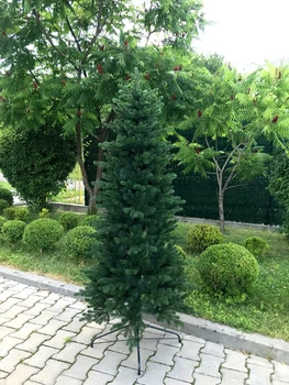 Елка искусственная натуральная зеленая Хвоя Traditional Slim на металлической подставке 1,8 м - 2.2