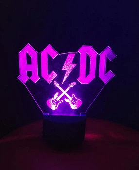 3d-светильник AC/DC, АС/ДС, 3д-ночник, несколько подсветок (на батарейке)
