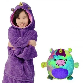 Детский плед с рукавами и капюшоном Huggle Pets Hoodie RD-07 140см Фиолетовый