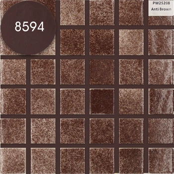 Мозаика АкваМо коричневая,нескользящая PW25208 Anti Brown 31.7х31.7 стеклянная для ванны, душевой,бассейна за