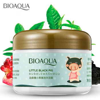 Маска для лица Bioaqua Carbonated Bubble Clay Mask кислородная пузырьковая очищающая и отшелушивающая 100г