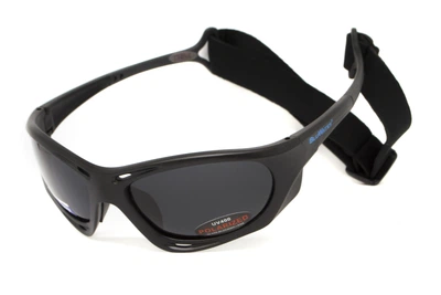 Очки поляризационные BluWater Hydro Polarized (dark gray) Anti-Fog, черные линзы в черной оправе