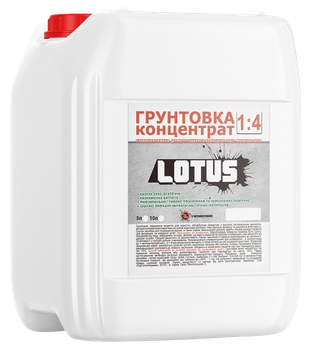 Грунт-концентрат 1:4 Lotus, акриловий, 5 л