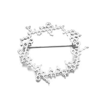 Брошь BROCHE бижутерия Медицина Молекула Бета-эндорфин серебристая BRBF114082