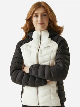 Куртка зимняя короткая женская Regatta WomenHoodedDalent RWN305-09K S Черно-бело-бежевая (5063019745800)