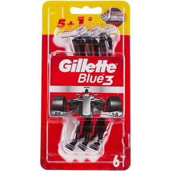 Бритва одноразова Gillette Blue Plus Red 3 леза 5+1 шт