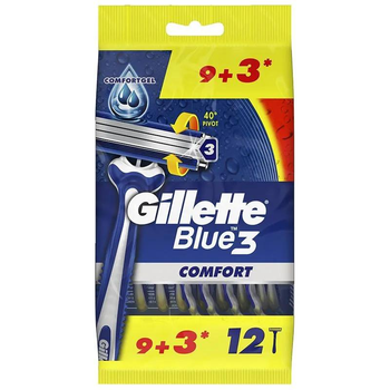 Бритви одноразовi Gillette Blue 3 Comfort Slalom 9+3 шт