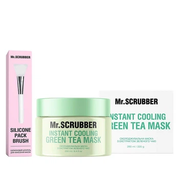 Охлаждающая маска Mr.SCRUBBER Instant Cooling Green Tea Mask с зеленым чаем +Силиконовый шпатель, 250 мл