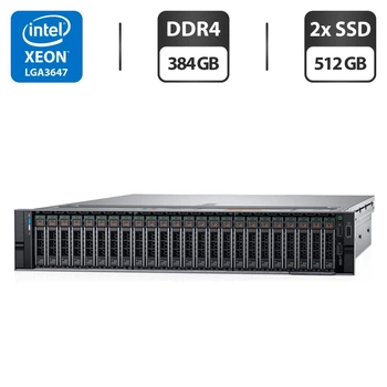 Сервер Dell PowerEdge R740XD 2U Rack / 2x Intel Xeon Gold 6138 (20 (40) ядер по 2.0 - 3.7 GHz) / 384 GB DDR4 / 2x 512 GB SSD / iDRAC9 / 2x 750W б/у
