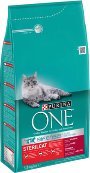 Sucha karma dla kotów Purina One Sterilcat z wołowiną i pszenicą 1.5 kg (7613035125346)