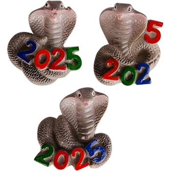 Магнит Символ года Змея 2025 серая 4,5см 4-16А (6745)