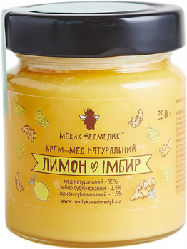 Мед имбирь+лимон Медик Ведмедик 250 г (0.25 кг) (4820195680162)