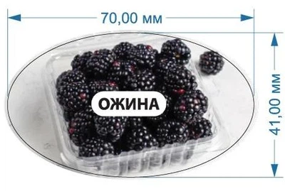 Стикер "Ежевика" 70 мм х 41 мм 20 шт