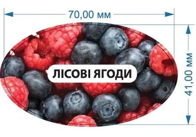 Стикер "Лесные ягоды" 70 мм х 41 мм 20 шт