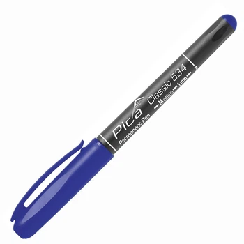 Маркер Pica перманентный Classic 534/41 Permanent Pen Medium, тонкий синий (534/41)