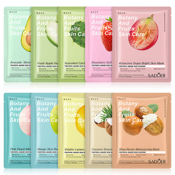 Набор фруктовых масок для лица Sadoer Facial Mask 10шт*25мл