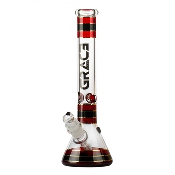 Бонг скляний Grace Glass Striped Series Red 320mm.
