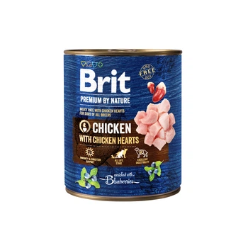 Вологий корм для собак Brit Premium By Nature Chicken with Hearts 800 г (курка)A