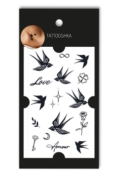 Тату Ласточки Love 10х6 см