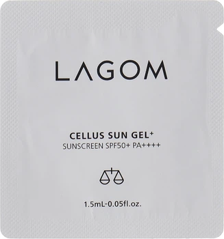 Сонцезахисний гель Lagom Cellus Sun Gel+ 1,5 мл (sachet)