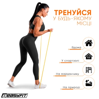 Резиновая петля эспандер Easyfit Origin 1-6 кг резинка для подтягиваний, фитнеса и тренировок EF-1875-Y Желтая (56002663)