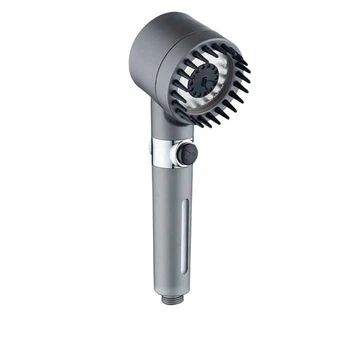 Турбо насадка для душа с массажером и 3 режимами работы Shower Head (серая)