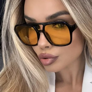 Солнцезащитные очки No Brand авиатор Daily имиджевые желтые с черным