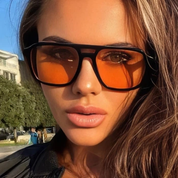Солнцезащитные очки No Brand авиатор Daily имиджевые оранжевые с черным