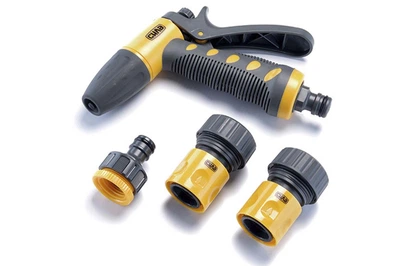Набор для полива Сила 1 пистолет x 1 адаптер 1/2" x 3/4" x 2 коннектора 3/4" (4шт)