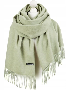 Жіночий кашеміровий, елегантний шарф, теплий, зимовий Fanabella Cashmere зелений 70 х 200 см (D23Nr4)