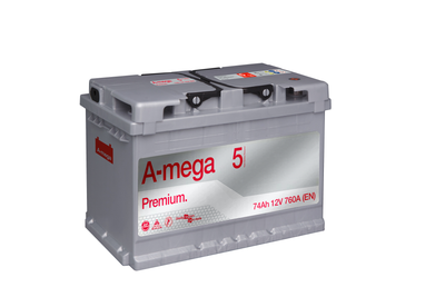 Акумулятор A-mega Premium 74Ah 760А (- +)