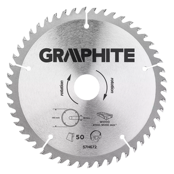 Диск для пилки Graphite 190 x 30 мм 57H672 (5902062576729)